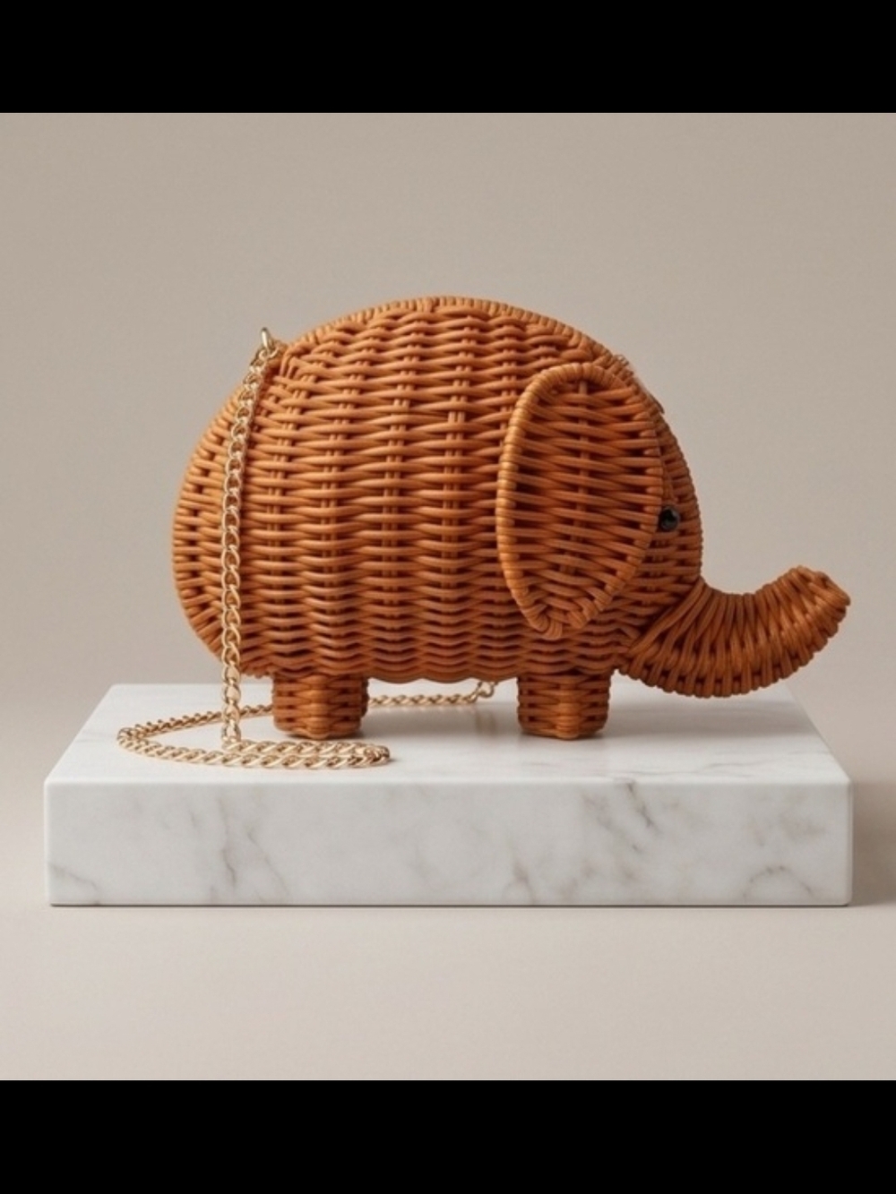 Tommy Bahama Orange Wicker Elephant Crossbody Bag